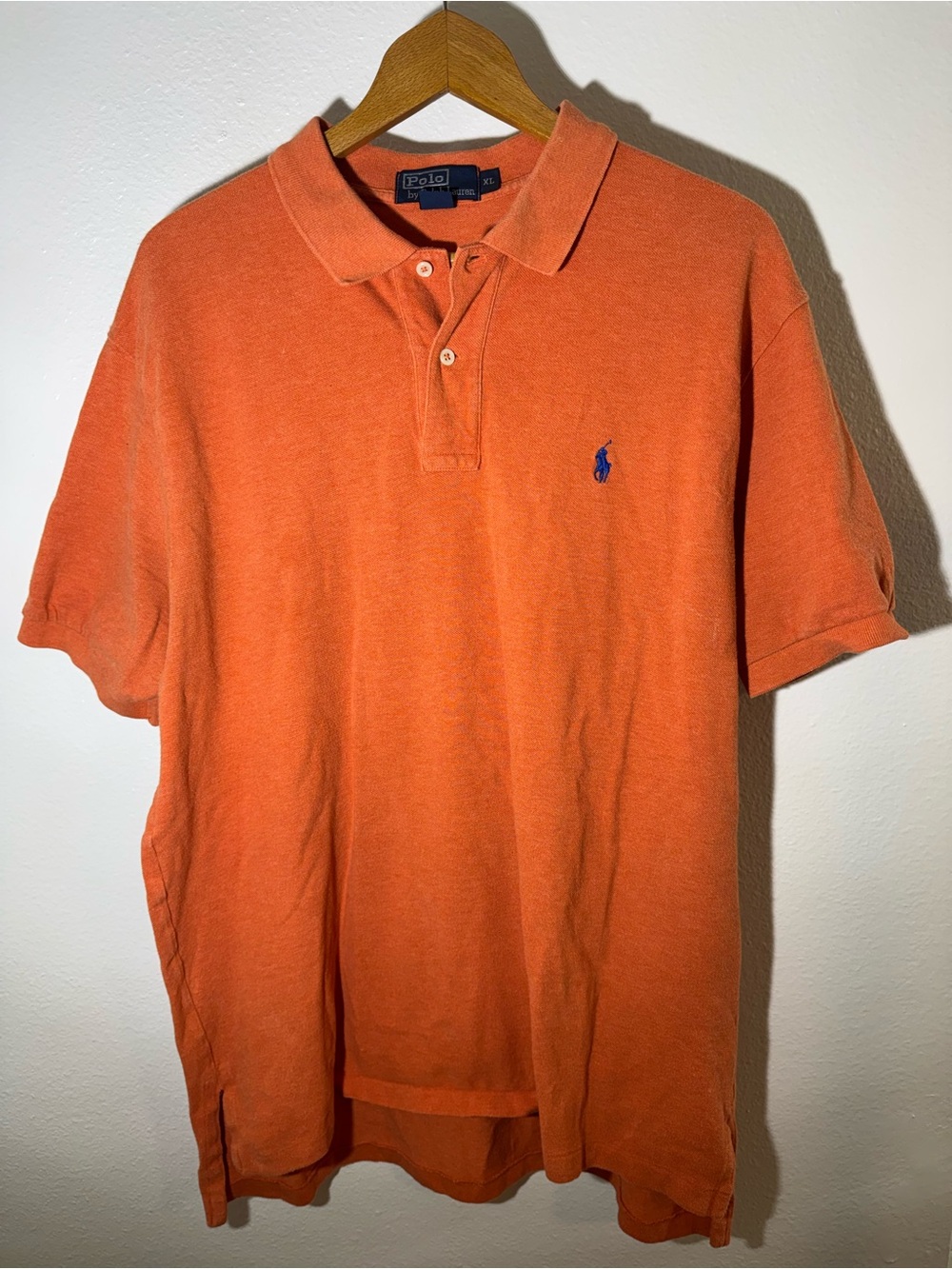Ralph Lauren Orange Polo Shirt with Blue Pony